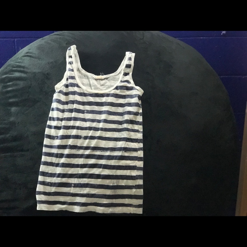 Blue and white tank top